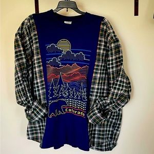 Colorado Flannel long sleeve upcycled shirt